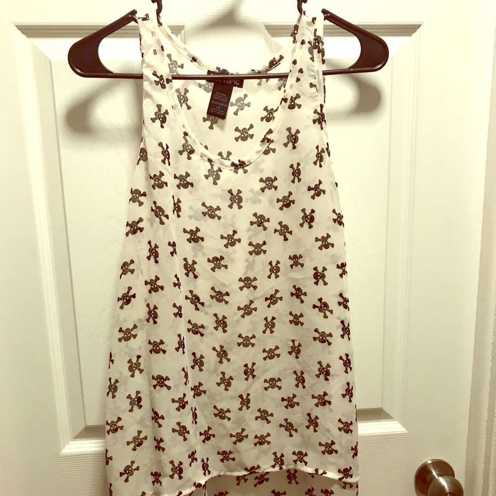 Sheer skull tank top